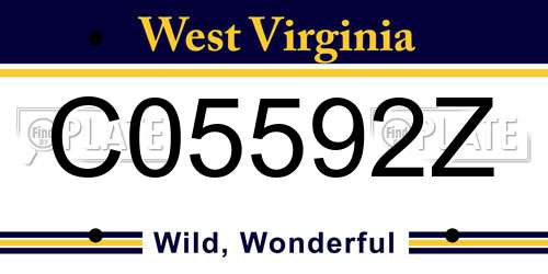 C05592Z West Virginia License Plate