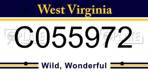 C055972 West Virginia License Plate