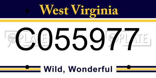 C055977 West Virginia License Plate