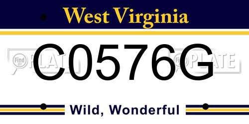 C0576G West Virginia License Plate