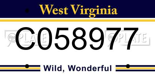 C058977 West Virginia License Plate