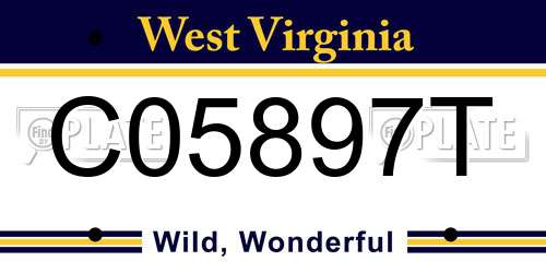 C05897T West Virginia License Plate