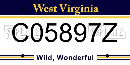 C05897Z West Virginia License Plate
