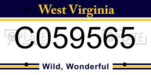 C059565 West Virginia License Plate
