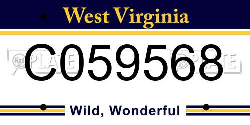 C059568 West Virginia License Plate