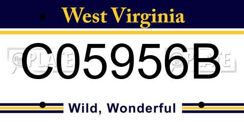 C05956B West Virginia License Plate