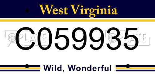 C059935 West Virginia License Plate