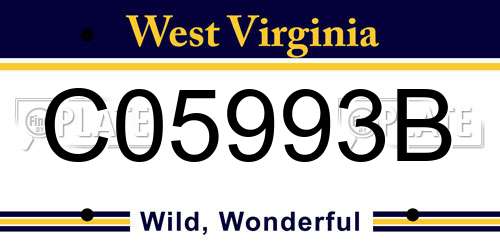 C05993B West Virginia License Plate