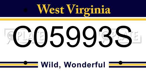 C05993S West Virginia License Plate