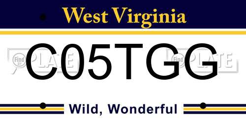C05TGG West Virginia License Plate