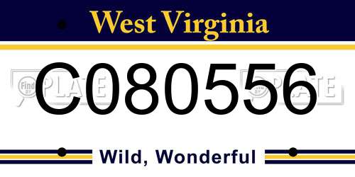 C080556 West Virginia License Plate