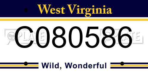 C080586 West Virginia License Plate