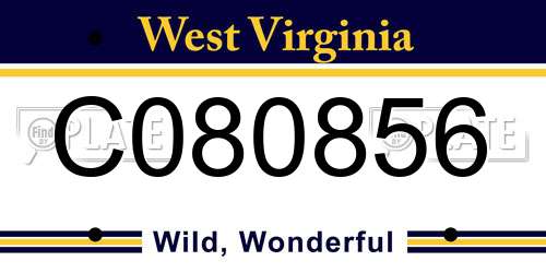 C080856 West Virginia License Plate