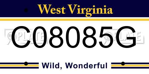 C08085G West Virginia License Plate