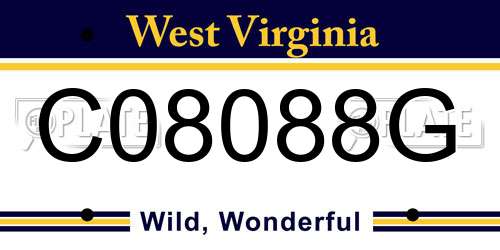 C08088G West Virginia License Plate