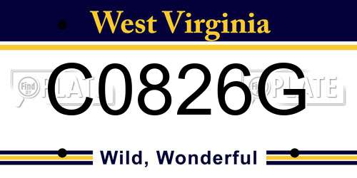 C0826G West Virginia License Plate