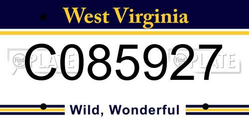 C085927 West Virginia License Plate