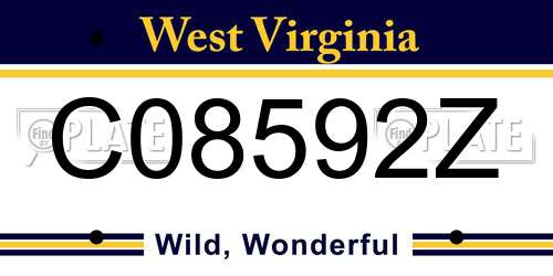 C08592Z West Virginia License Plate