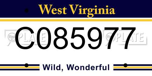 C085977 West Virginia License Plate