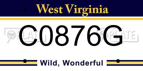 C0876G West Virginia License Plate
