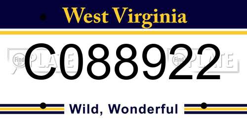 C088922 West Virginia License Plate