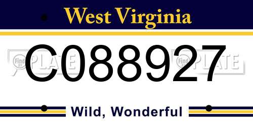 C088927 West Virginia License Plate