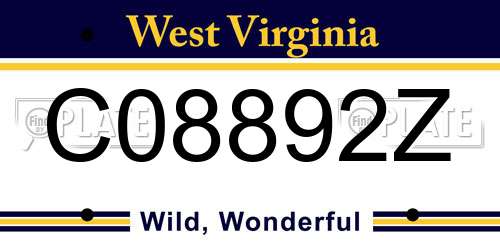 C08892Z West Virginia License Plate