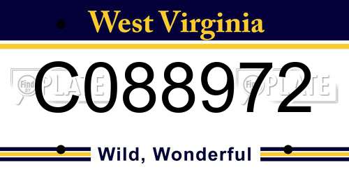 C088972 West Virginia License Plate