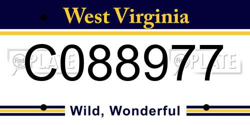 C088977 West Virginia License Plate