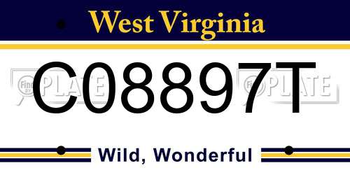 C08897T West Virginia License Plate