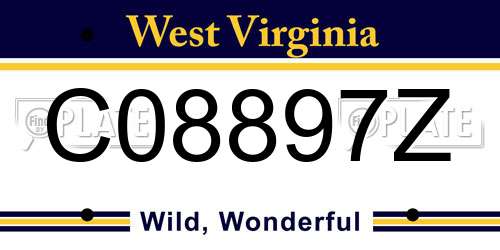 C08897Z West Virginia License Plate