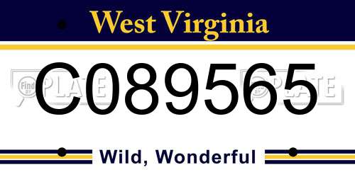 C089565 West Virginia License Plate