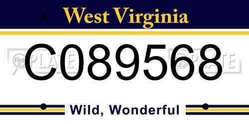 C089568 West Virginia License Plate
