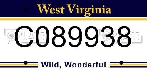 C089938 West Virginia License Plate