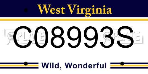 C08993S West Virginia License Plate