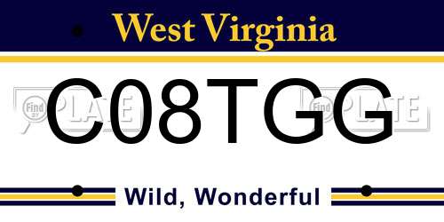 C08TGG West Virginia License Plate