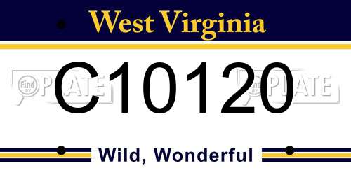 C10120 West Virginia License Plate