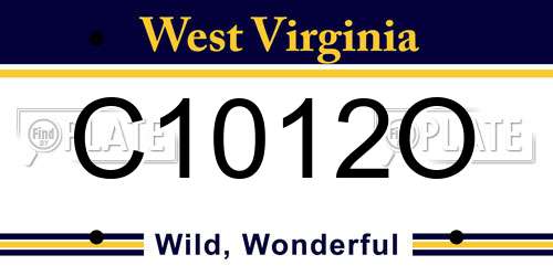 C1012O West Virginia License Plate