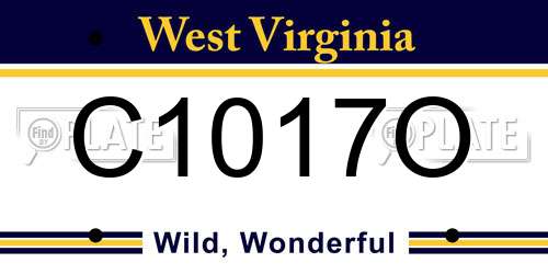 C1017O West Virginia License Plate