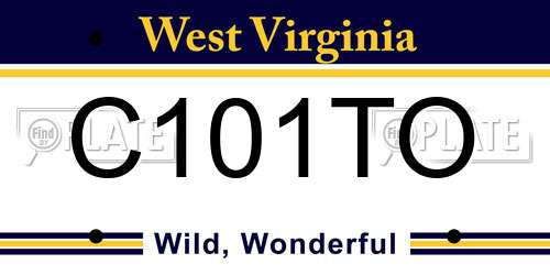 C101TO West Virginia License Plate