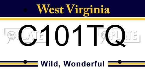 C101TQ West Virginia License Plate