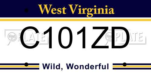 C101ZD West Virginia License Plate