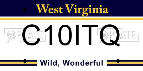 C10ITQ West Virginia License Plate