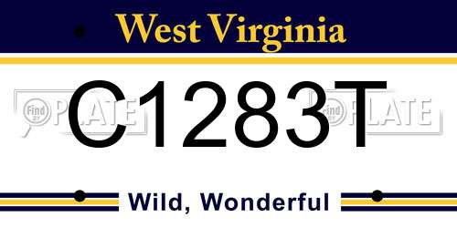 C1283T West Virginia License Plate