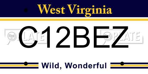 C12BEZ West Virginia License Plate