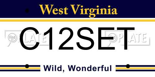 C12SET West Virginia License Plate