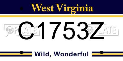 C1753Z West Virginia License Plate