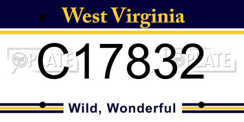 C17832 West Virginia License Plate