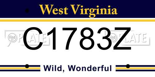 C1783Z West Virginia License Plate