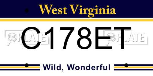 C178ET West Virginia License Plate